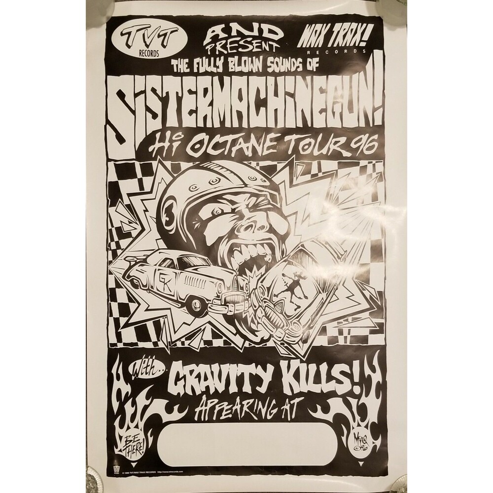 Sister Machine Gun Gravity Kills Hi Octane Tour 1996 Poster Wax Trax TVT Records